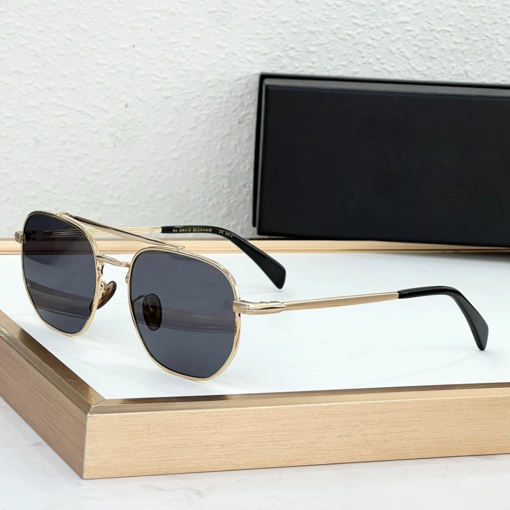 Luxury DB 1079/S Double Bridge Aviator Shades Unisex Square Metal Sunglasses UV400 Polarized Option Beach Retro Driving Eyewear