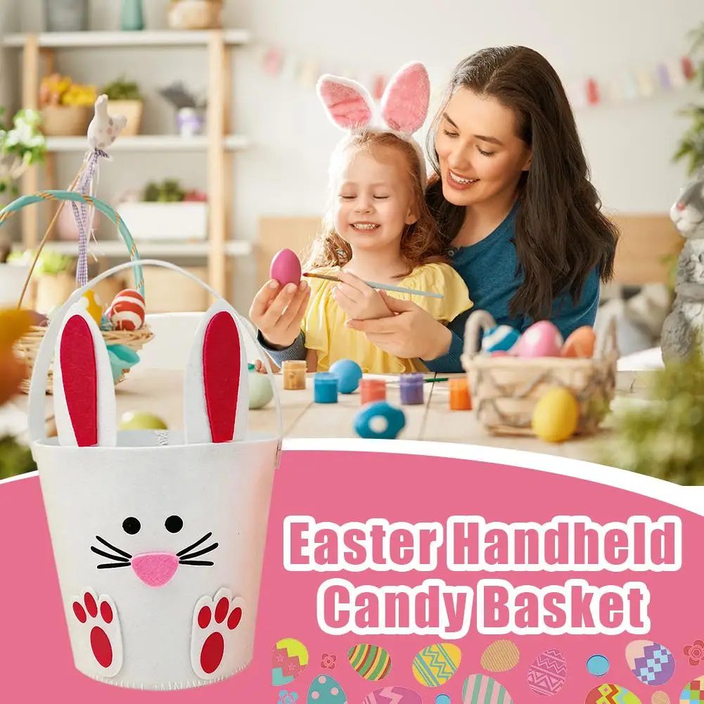 

Милая портативная сумка для хранения, высококачественная креативная подарочная сумка, пасхальные украшения, нетканое ведро для конфет, детская сумочка с дизайном кролика