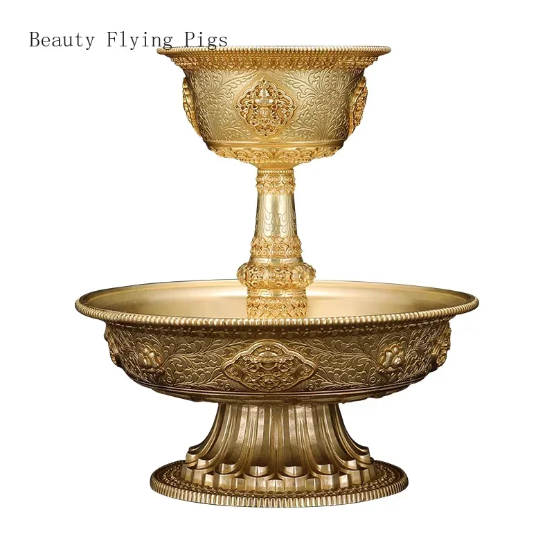 

1 set Craftsmanship Pure Copper Tibetan Eight Auspicious Cup Handmade Carving Buddha Hall Decoration Home offerings ornaments