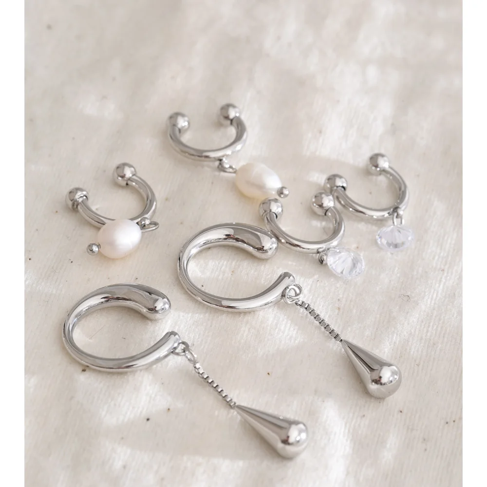Yhpup Edelstahl Verstellbare Ohrknochen-Clip-Ohrringe Neuheiten Platinbeschichtet Beliebte Charmante Schicke Accessoires Großhandel – Detail 4