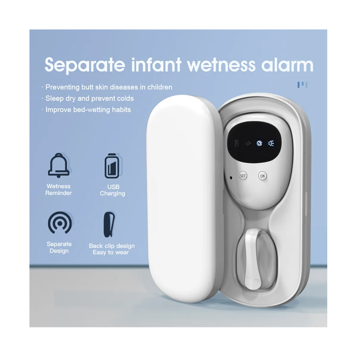 Wireless Bedwetting Alarm Best Bed Wetting Enuresis Alarm Nocturnal Wetting Alarm Baby Children Potty Training