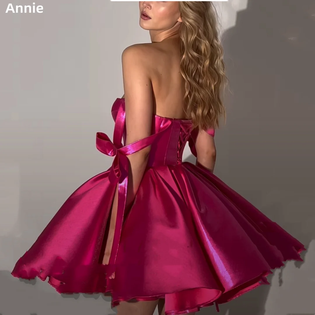 

Annie Rose Red Prom Dresses Off Shoulder Fluffy Skirt Formal Occasion Dresses Sweetheart Princess Dress فساتين للحفلات الراقصة