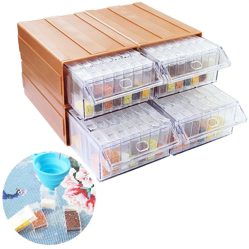 Dispaint 5d Diamond Painting Accessories Drawer Detachable Storage Box Bottles 35 Grids Mosaic Embroidery Container Tools