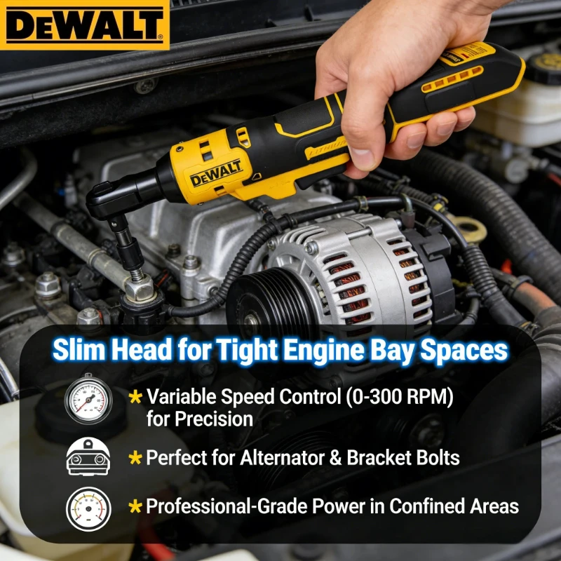 Dewalt DCF512 3/8 ，1/2 Inch Brushless Ratchet Right Angle Wrench LED Cordless Driver Variable Speed Power Wrench 20V Power Tools