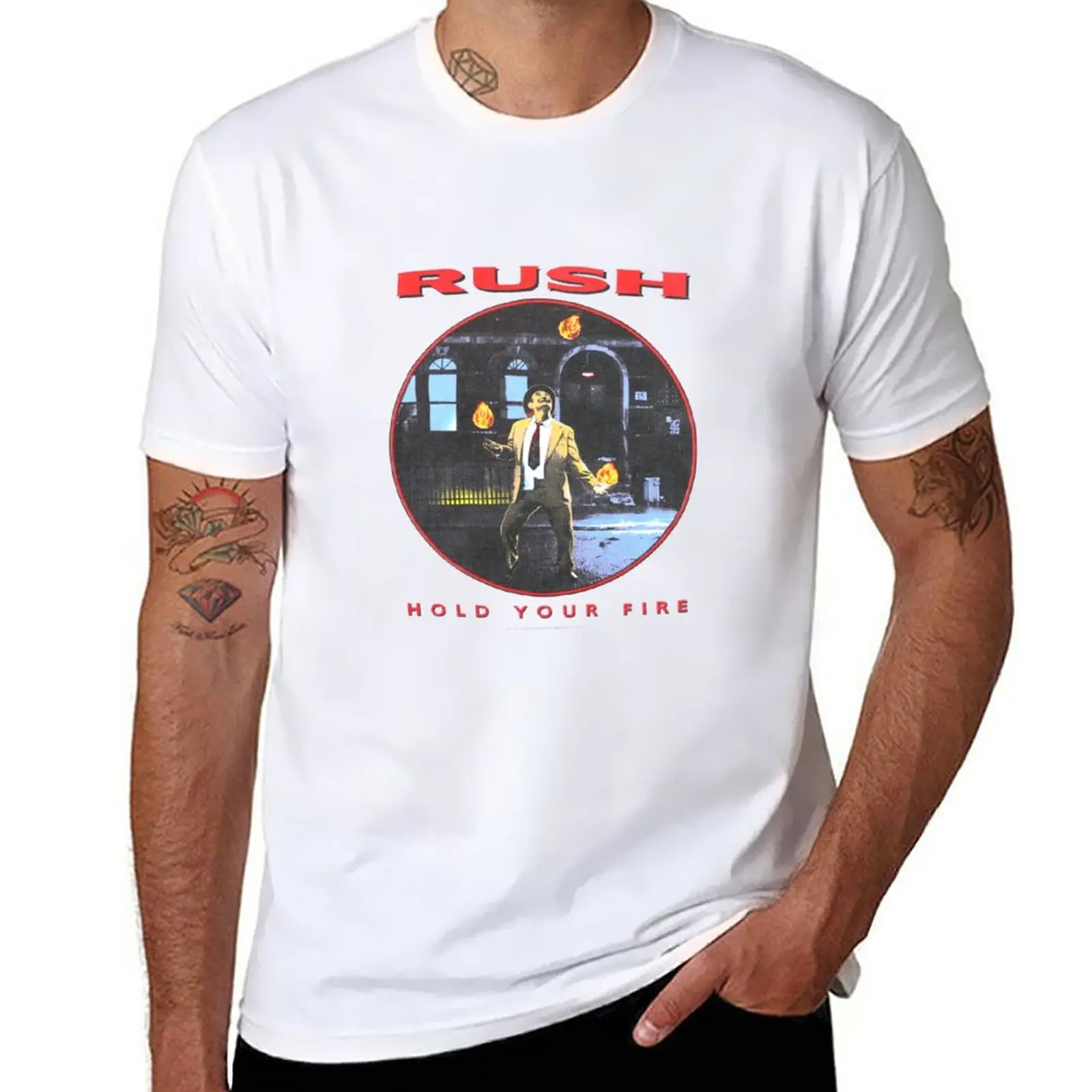 

New VINTAGE RUSH 1987 Hold Your Fire Tour Concert T-Shirt kawaii clothes Aesthetic clothing men t shirts