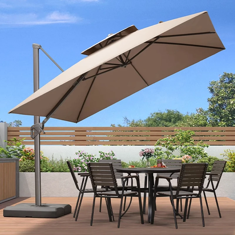 

Modern 3M Radii Aluminum Outdoor Garden Shade Umbrella Park Roman Villa Sun Protection Courtyard Hotel Terrace Balconies