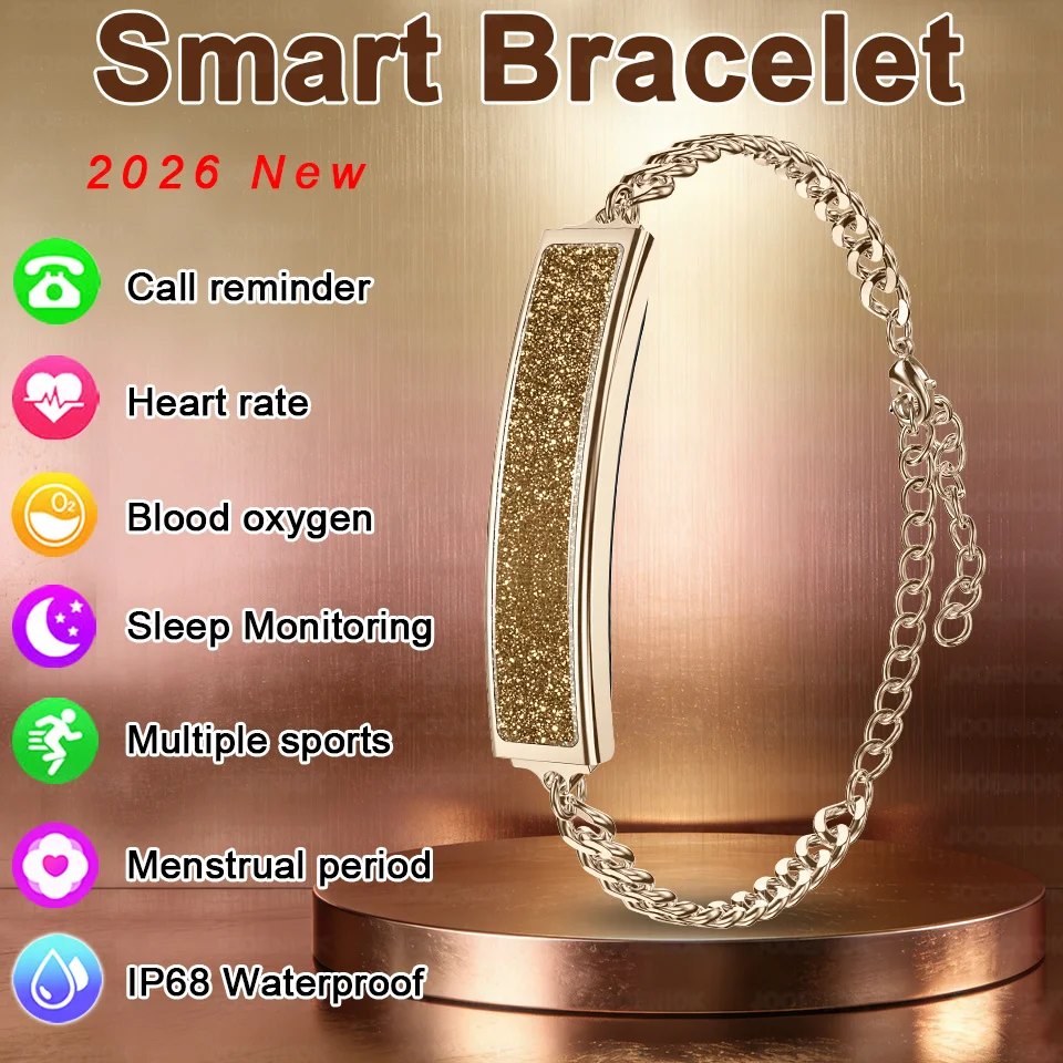 

2026 New Sports Smart Bracelet Women Health Monitoring Fitness Waterproof Smartwatch Heart Rate Sleep Blood Oxygen Smart Band