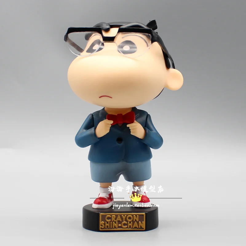 Kawaii 12cm Anime Crayon Shin-chan Cos Edogawa Konan Action Figure Toys Car Ornaments Gift Model Gifts For Children Collecton