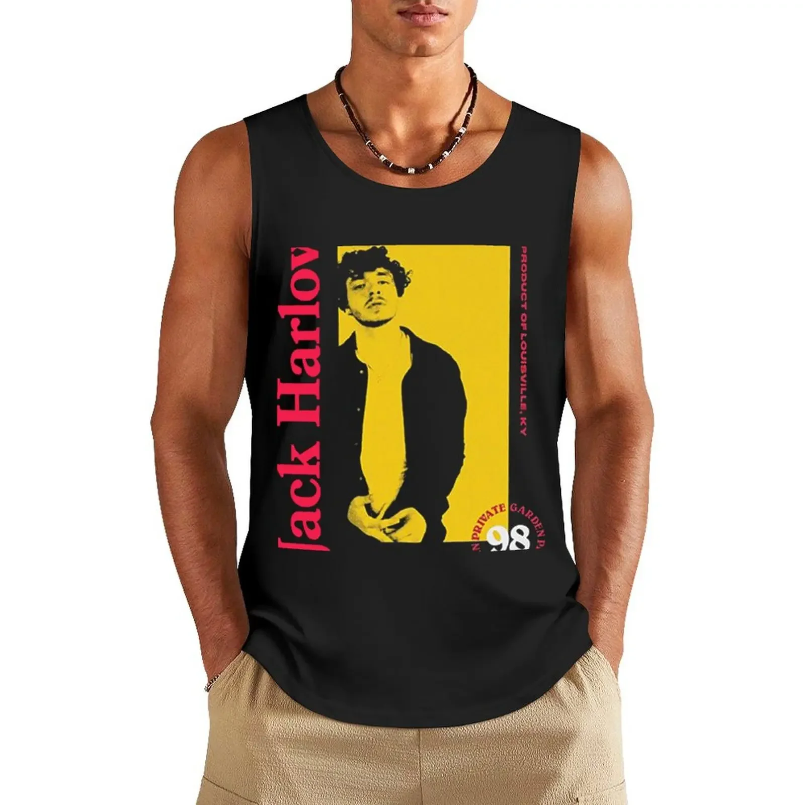 

yellow red Tank Top gym clothing men Gym clothes Male clothes
