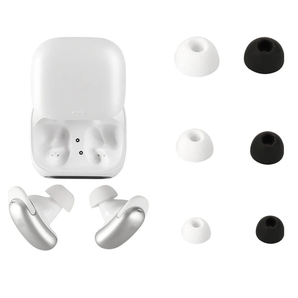 Silicone Eartips Earbuds Tips for ANKER Soundcore Liberty 5 Pro Earphone Kits Cover Replacement Eargels Earcap 6PCS Black White