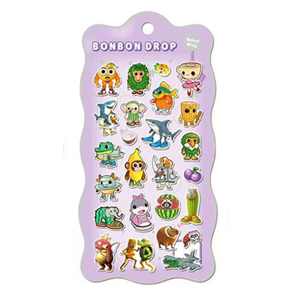 3D Relief Stickers Tung Tung Sahur Tralalero Tralala Stickers Waterdicht Leuke Decoratieve Stickers Casesdiy Speelgoed Cadeau