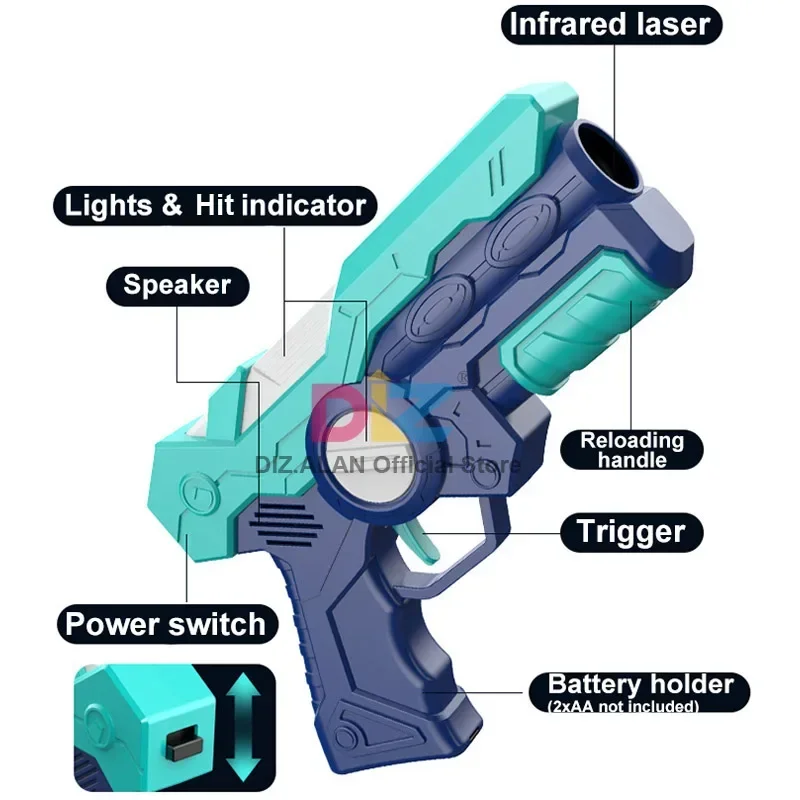 Armas de brinquedo infravermelhas, conjunto de jogo para crianças, etiqueta a laser, jogo de batalha, greve a laser, arma elétrica, arma para meninos, crianças, ambientes internos e externos
