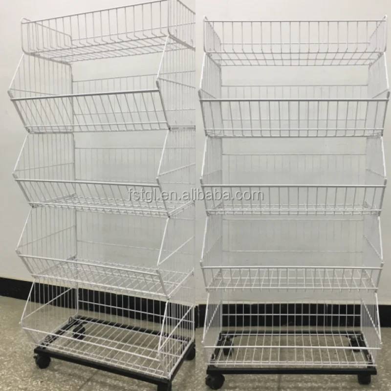 Imagem -03 - Personalizado 5-tier Light Duty Metal Wire Basket Display Rack Supermercados Snack Stand para Armazenar Candy Potato Chips Outros Snac