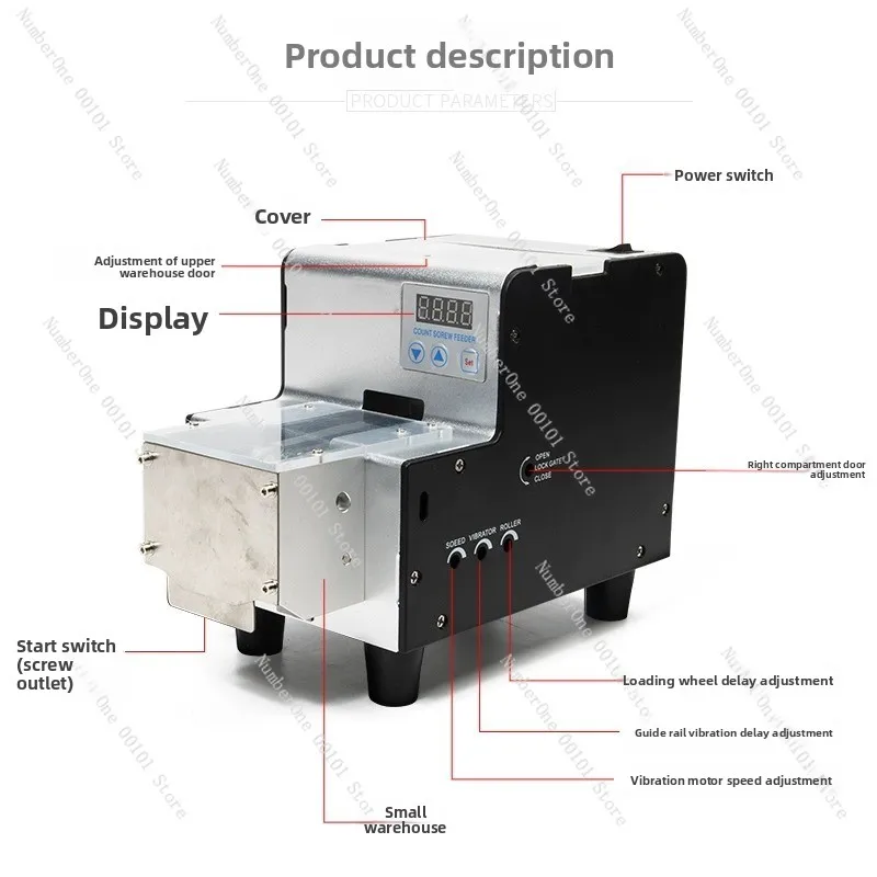 SF-530S Automatic Screw Counting Machine with Hopper Storage Silo, Quantitative Screw Counting Dispensing Equipment