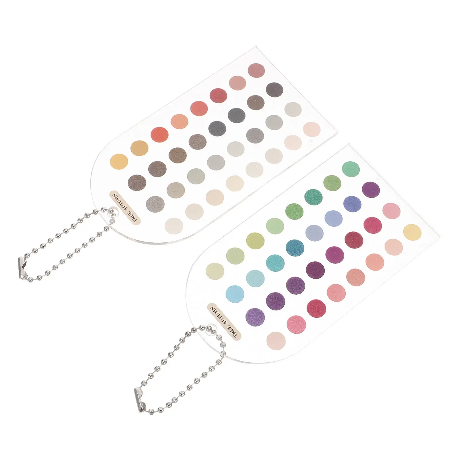 Color Analysis Template Cards 2 Pack Seasonal Palette Guide for Makeup Outfit Shopping Portable Acrylic
