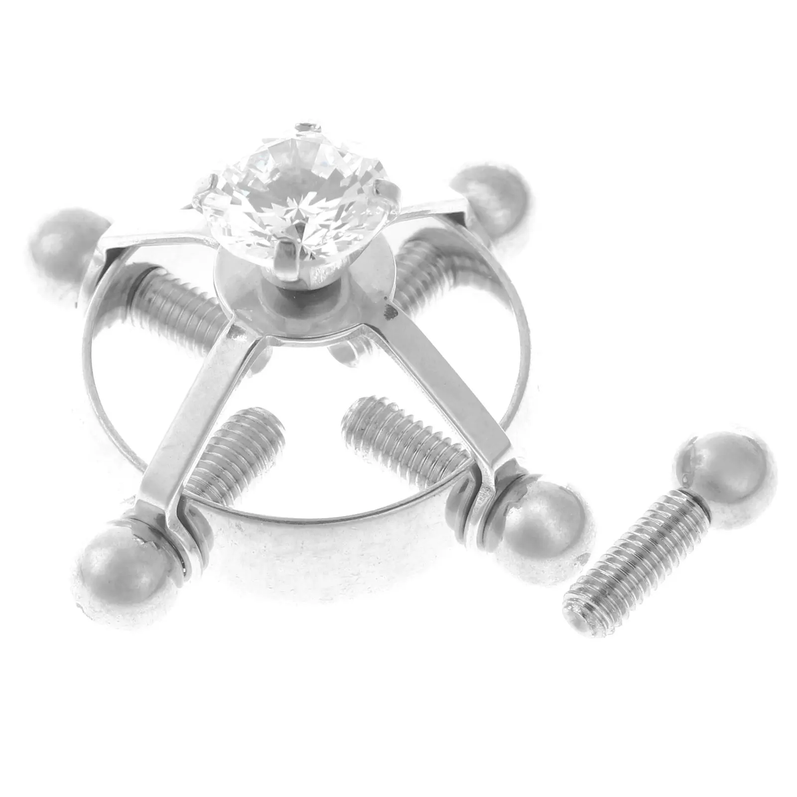 Women Breast Decorations on Body Adjustable Stainless Steel Zircon Nipple Clips Shields Rings Circle Nipple Clamps Adult Game