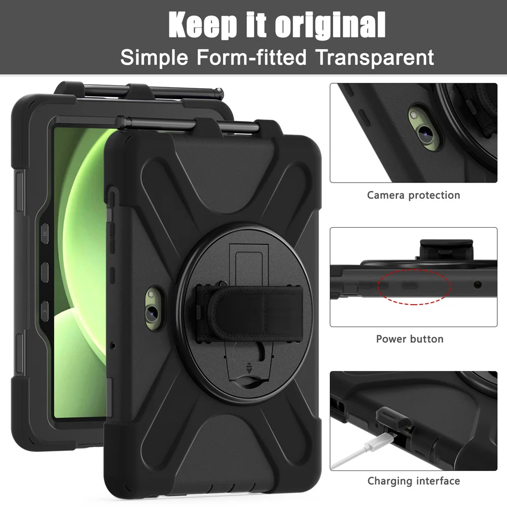 10.1'' Tab Active5/Active4 Pro Tablet Cases for Samsung Galaxy Tab Active 5/4 Pro Case X350/T636/T540 Cover Stand Silicone Shell