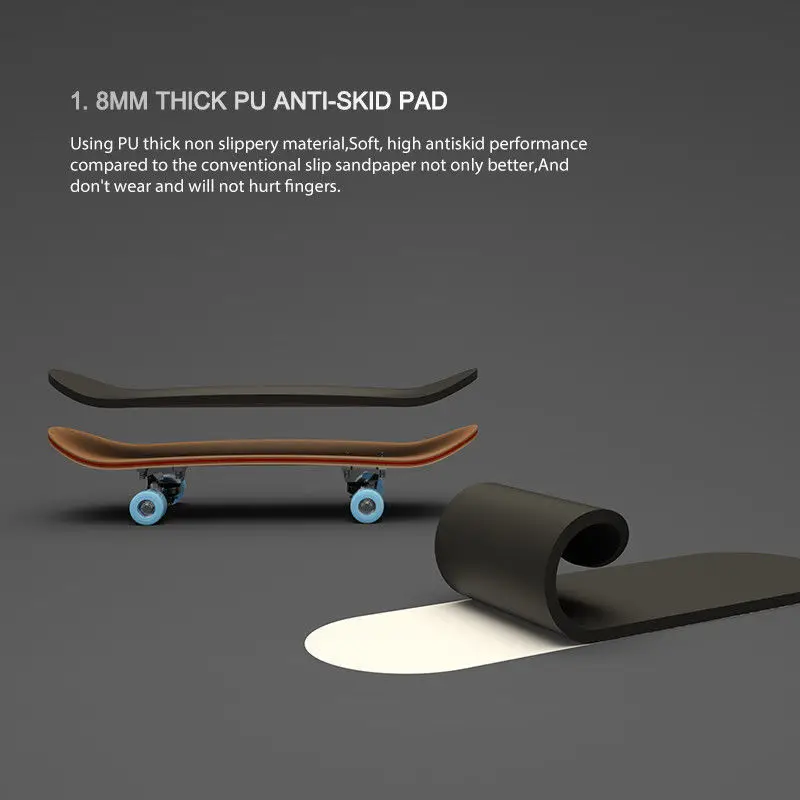 لوح تزلج أصابع قابل للتأرجح - 5 طبقات من خشب القيقب مع عجلات ومحامل مصنوعة من خليط معدني بأطراف الأصابع/لوح تزلج صغير هدية للأولاد قابلة للتجميع