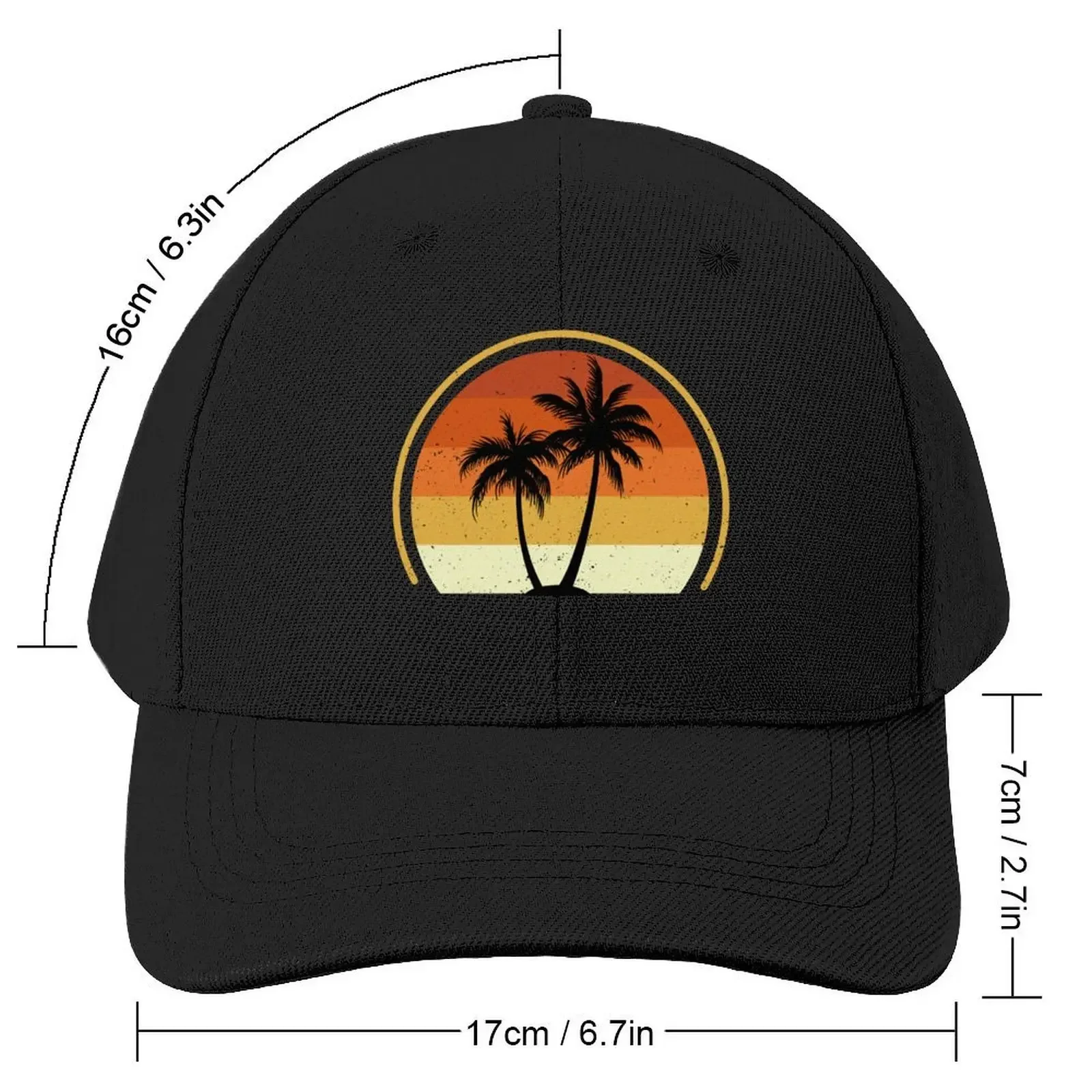 Retro Palm Trees Sun Vintage Baseball Cap Designer Hat summer hat Baseball For Men Women's