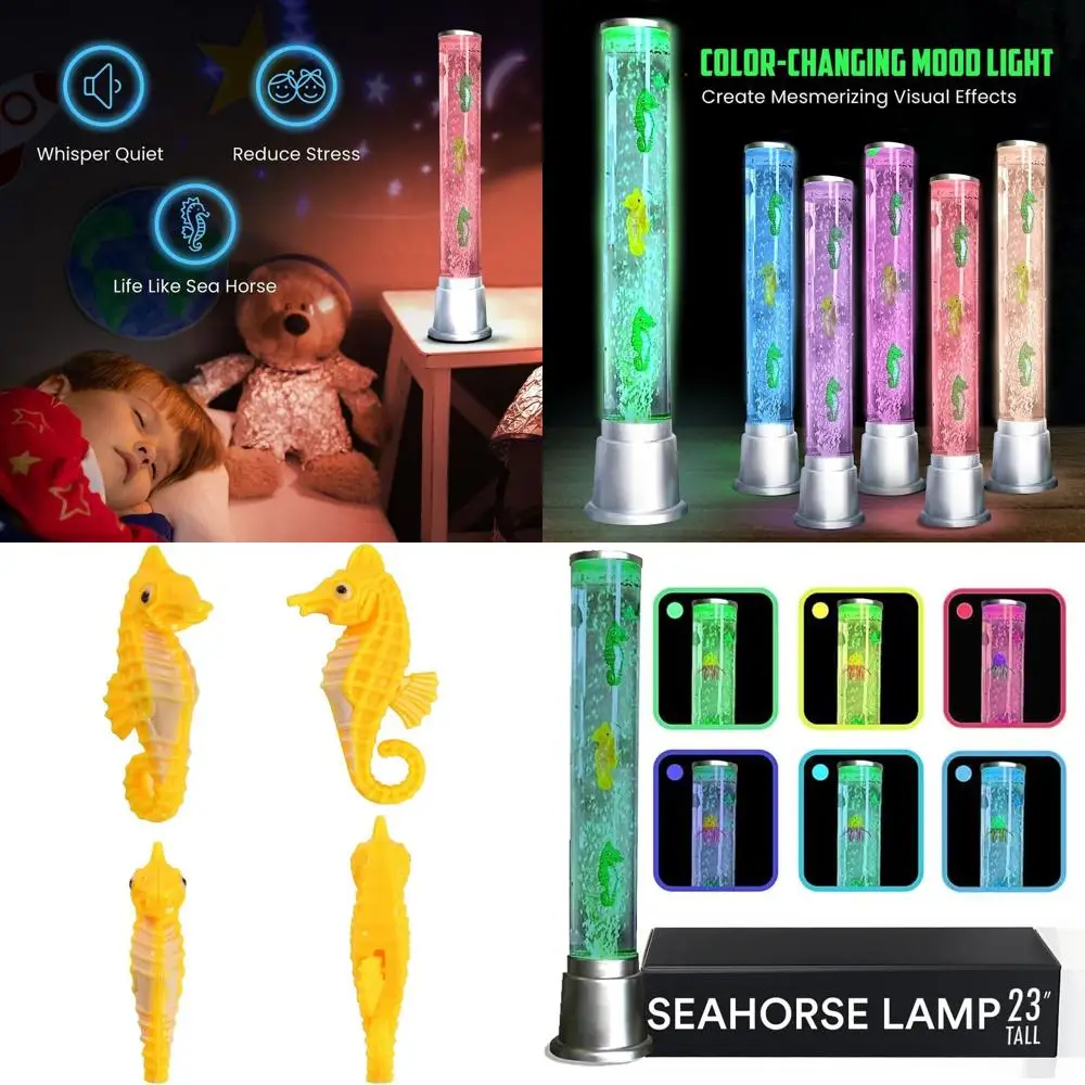 

Светодиодная лампа-аквариум с меняющими цвет фигурками морских коньков для ночного освещения и домашнего декора — идеальный подарок на День святого Валентина