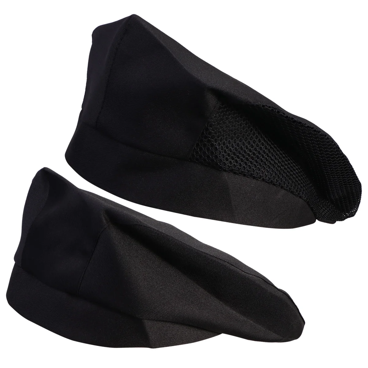

2pcs Work Beret Cap For Restaurant Waiter Chef Kitchen Dustproof Cooking Hat Comfortable Design Net Included