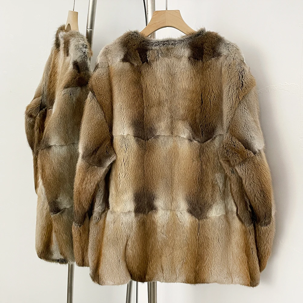 MENINA 2025 Winter V-neck Top Clothes Female Luxury Real Mink Fur Warm Jacket Women Natural Fur Long Sleeves Coat Outerwear Lady