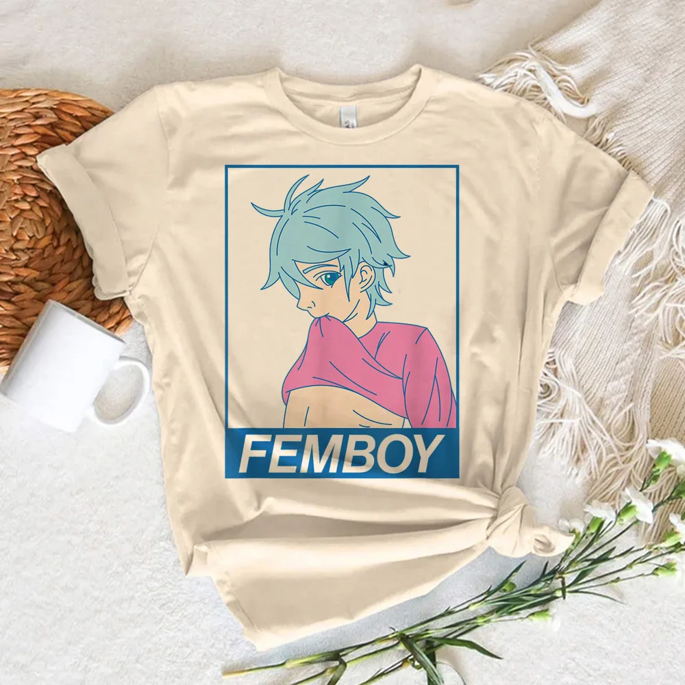 Femboy Tee women crew neck top girl funny designer clothing