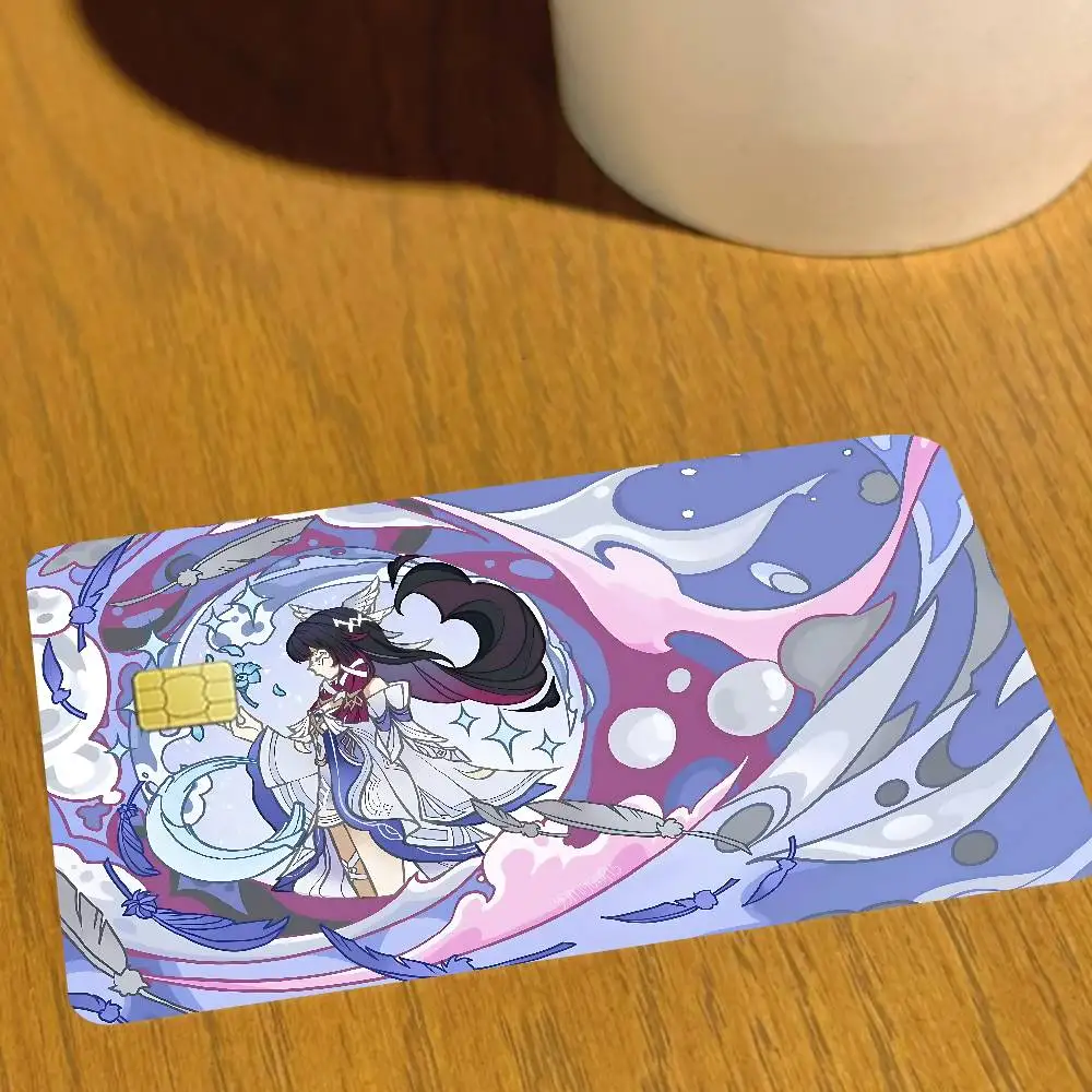 Genshin Impact Song Of The Welkin Moon Cartoon Credit Card Skin Stickers For Bank Card Bus Metro Card Sticker Waterproof Women G