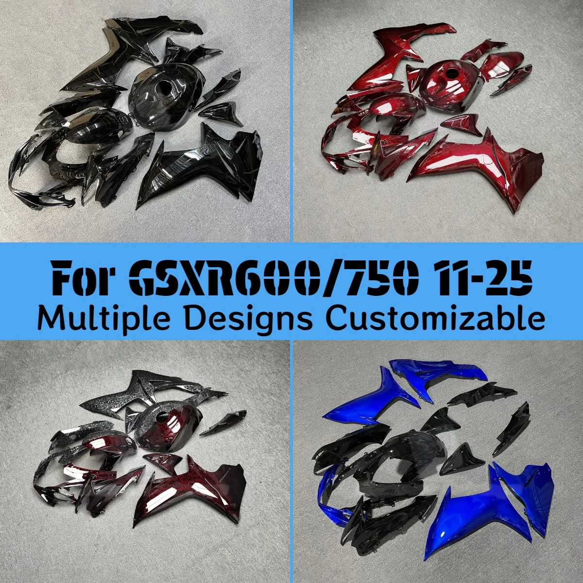 For GSXR 600 750 2011-2025 Fairings GSXR600/750 11-25 Motorcycle Accessories 100% Injection Fairing Kit Cover Set