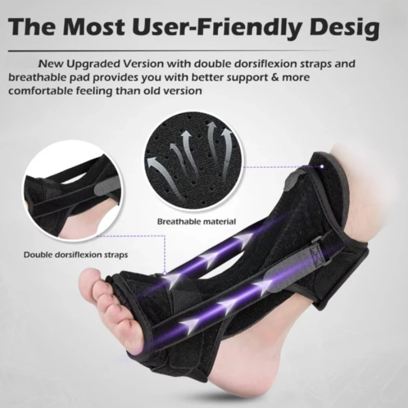 

1PC Plantar Fasciitis Night Splint Adjustable Ankle Brace Foot Drop Orthotic Brace for Plantar Fasciitis Arch Foot Pain Achilles