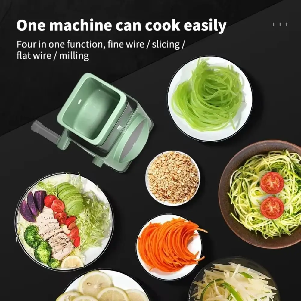 

3 in 1 Hand-Crank Vegetable Slicer Vegetable Shredder Labor-saving Nut Grinder Plastic Manual Rotary Cheese Grater Salad