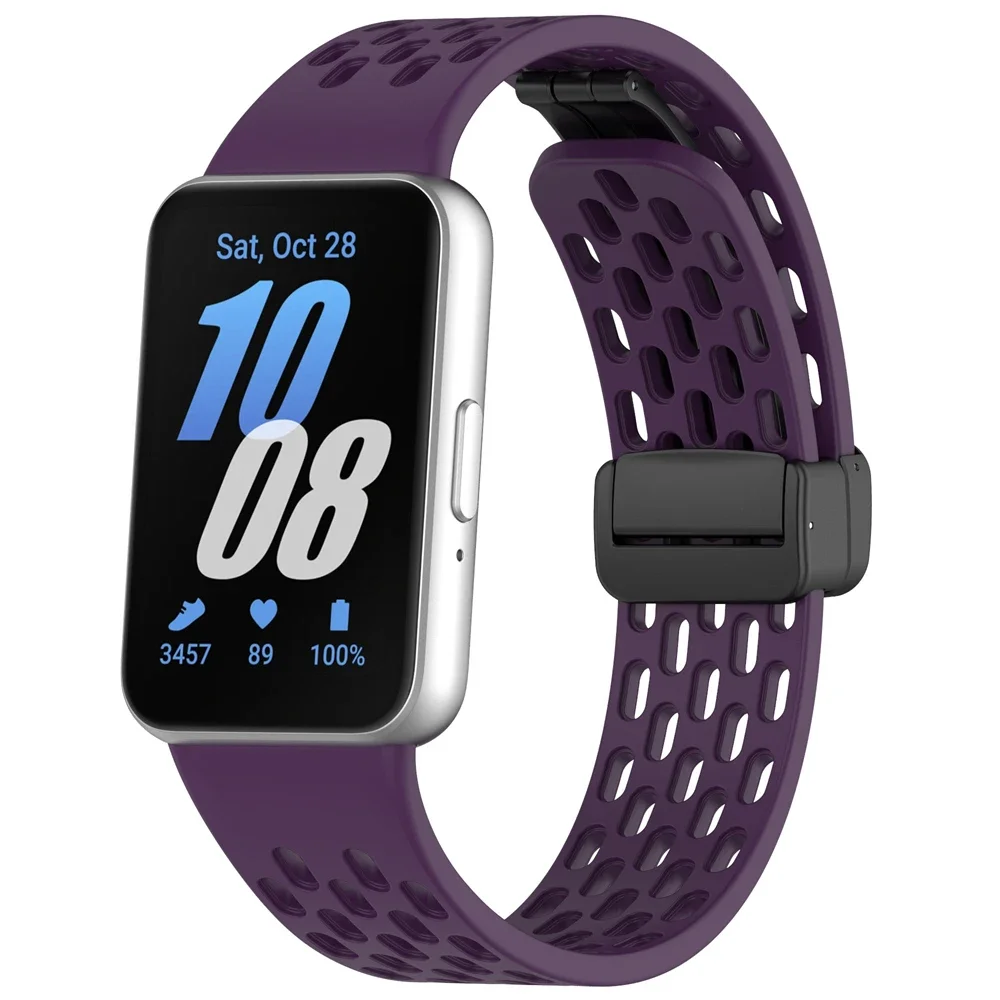 Magnetisches Sport-Silikonband mit D-Schnalle für Samsung Galaxy Fit 3 Fit3 SM-R390, Ersatzarmband, Armband, Zubehör – Detail 13