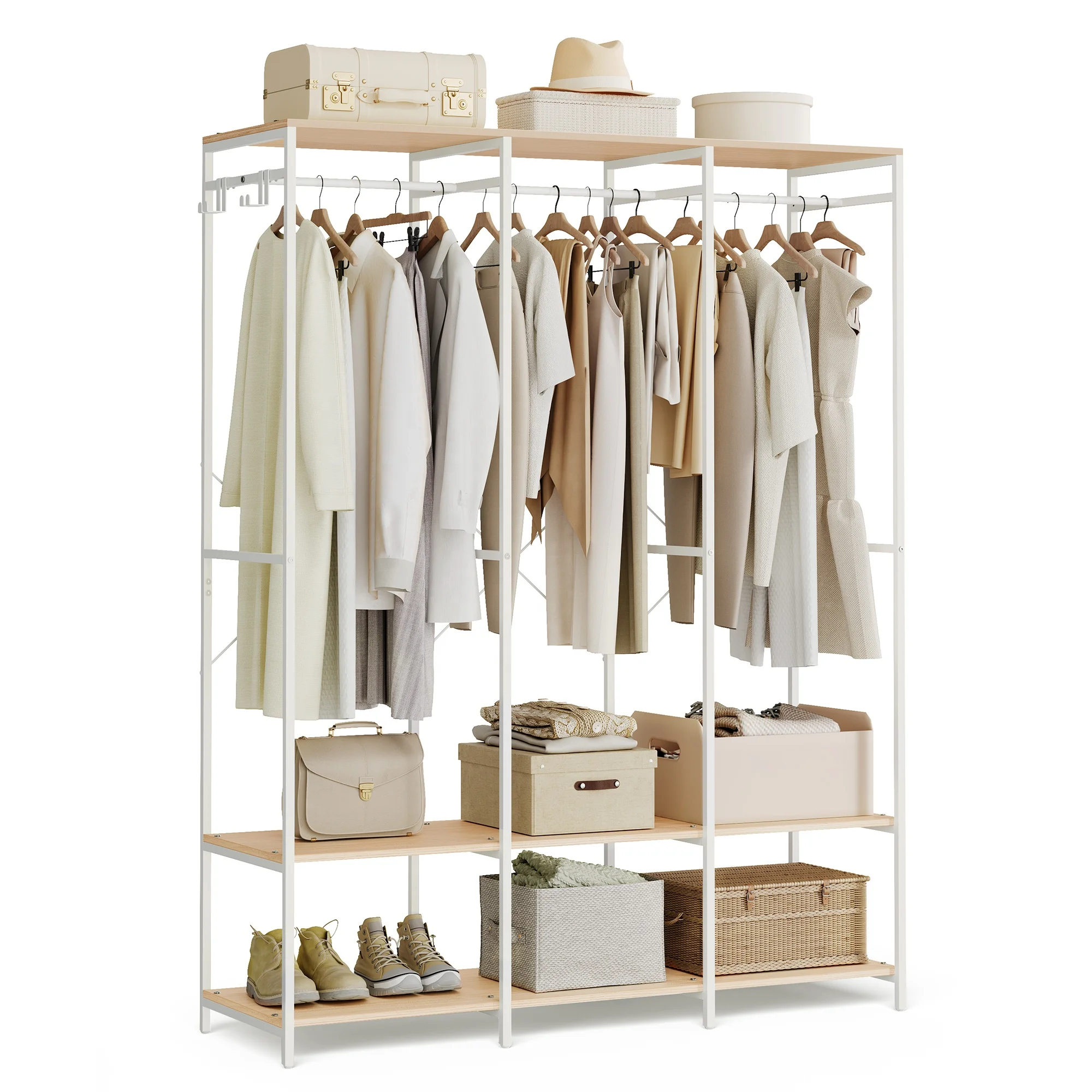 living room furniture wardrobe closet organizer wardrobe clothes storage shelves Open Wardrobe with Clothes Rail