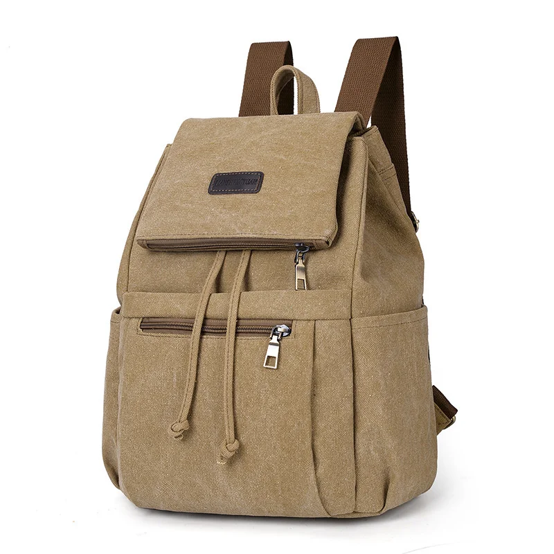

Retro Canvas Backpack Korean Fashion Women's Boys' Schoolbag Cover Simple