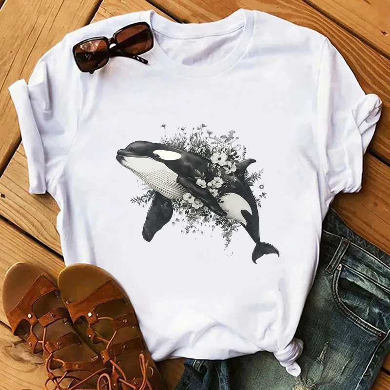 Cartoon Fish Marine Animals Dolphins whales Patch for Clothes Heat Transfer Appliques Thermo Stickers Iron on Vinyl for Clothes