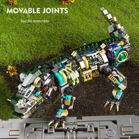 2025 New Building Blocks Puzzle Toy Mechanical Crocodile Simulation Joints Can Move Boy Girl Birthday Gift