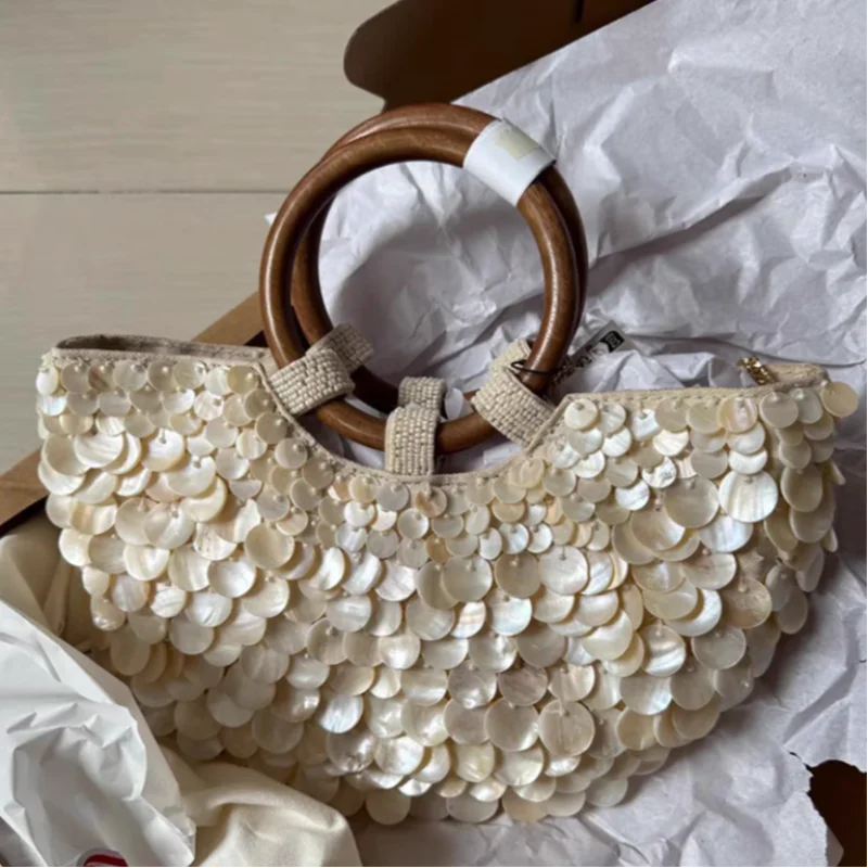 

Роскошная брендовая женская сумка-ракушка, модная текстурированная сумка через плечо с цепочкой, простая и универсальная соломенная сумка в форме клецок