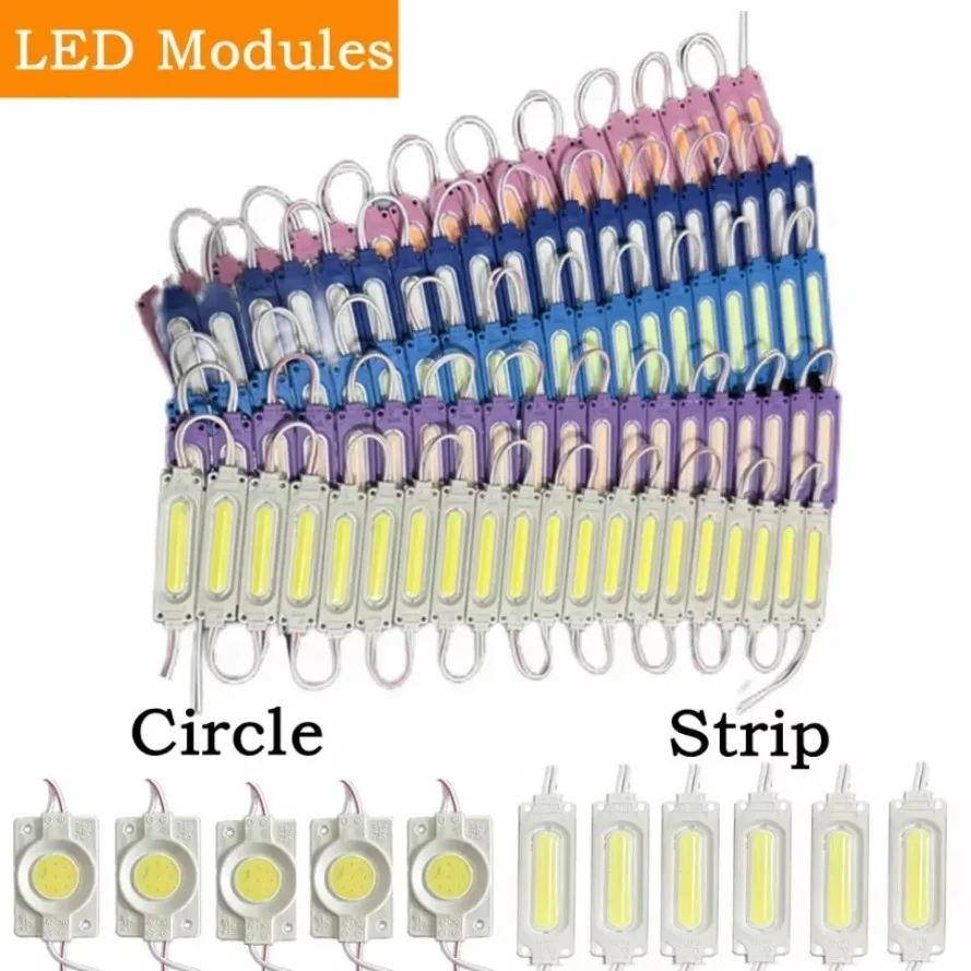 20/10PCS Wholesale Waterproof IP65 12V Multicolour Led Module COB Light Backlight Shop Banner Christmas Decorations Warm White