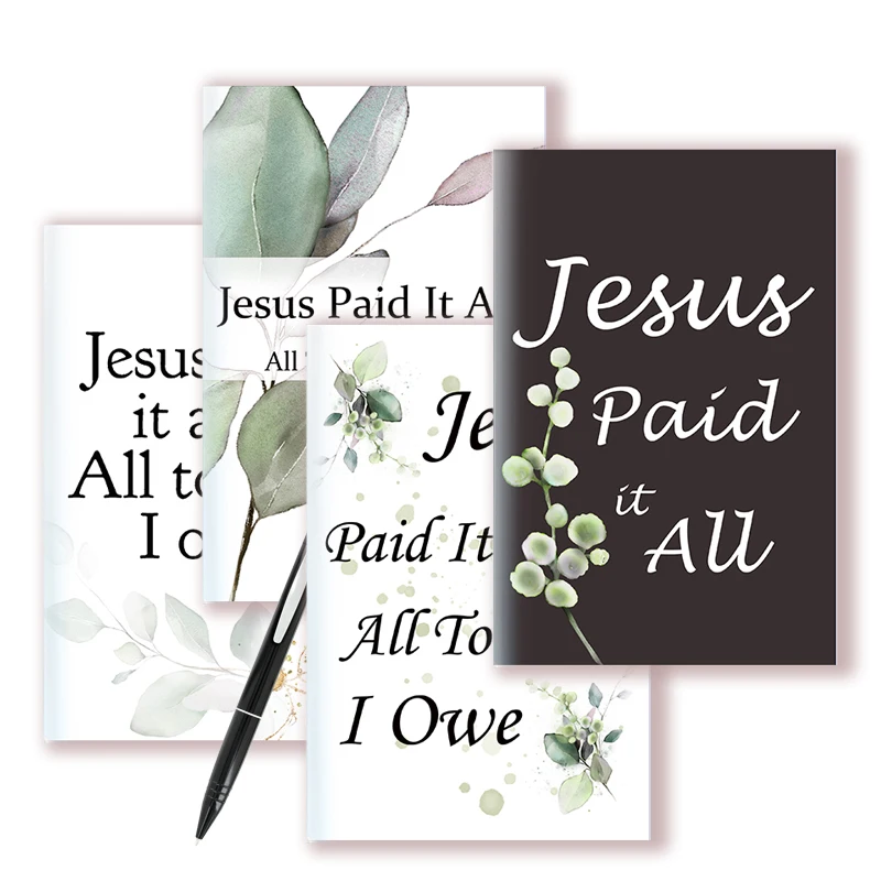 A5 Notebook Jesus Paid It All All To Him I Owe - Scripture Hymn Writing Pad Memo Note Book Bible Verses Quote Christian Faith