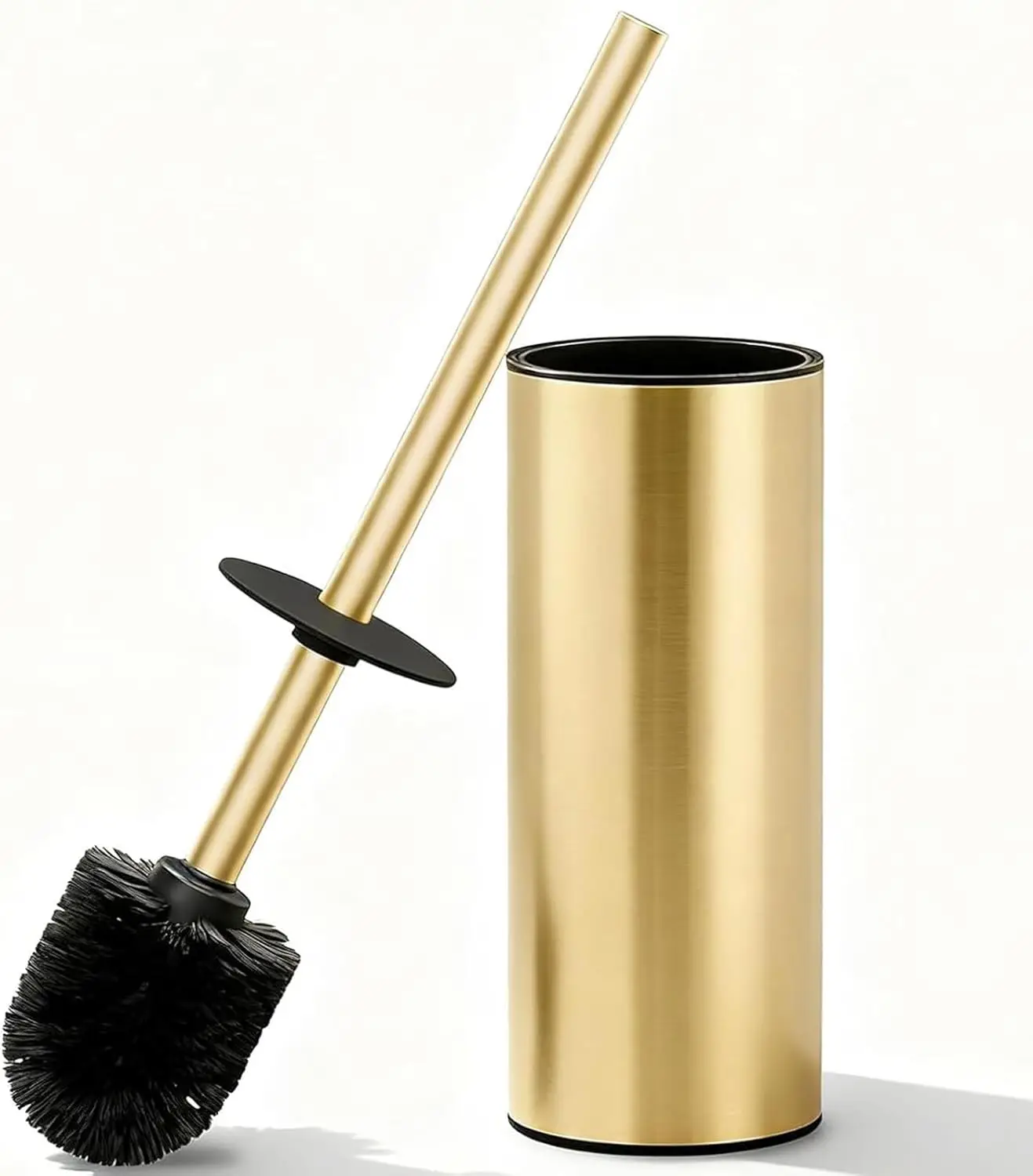 

Toilet Brush and Holder Set, 304 StainlSteel Toilet Brush with Long Brush Handle, Brushed Gold Toilet