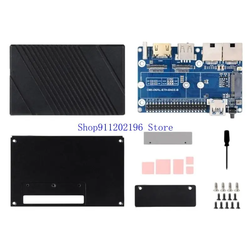 

P82A For Compute Module 5 Gigabit/2.5G Double Ethernet Expansion Board USB M.2 NVMe 4K Output Easy Installation Accessories