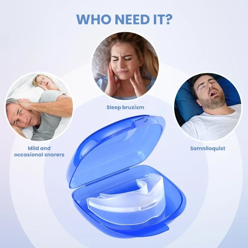 1Set Anti Snoring Teeth Bruxism Sleeping Apnea Guard Mouth Guard Device Bruxismo Snoring Mouth Guard Stop Snoring Tools