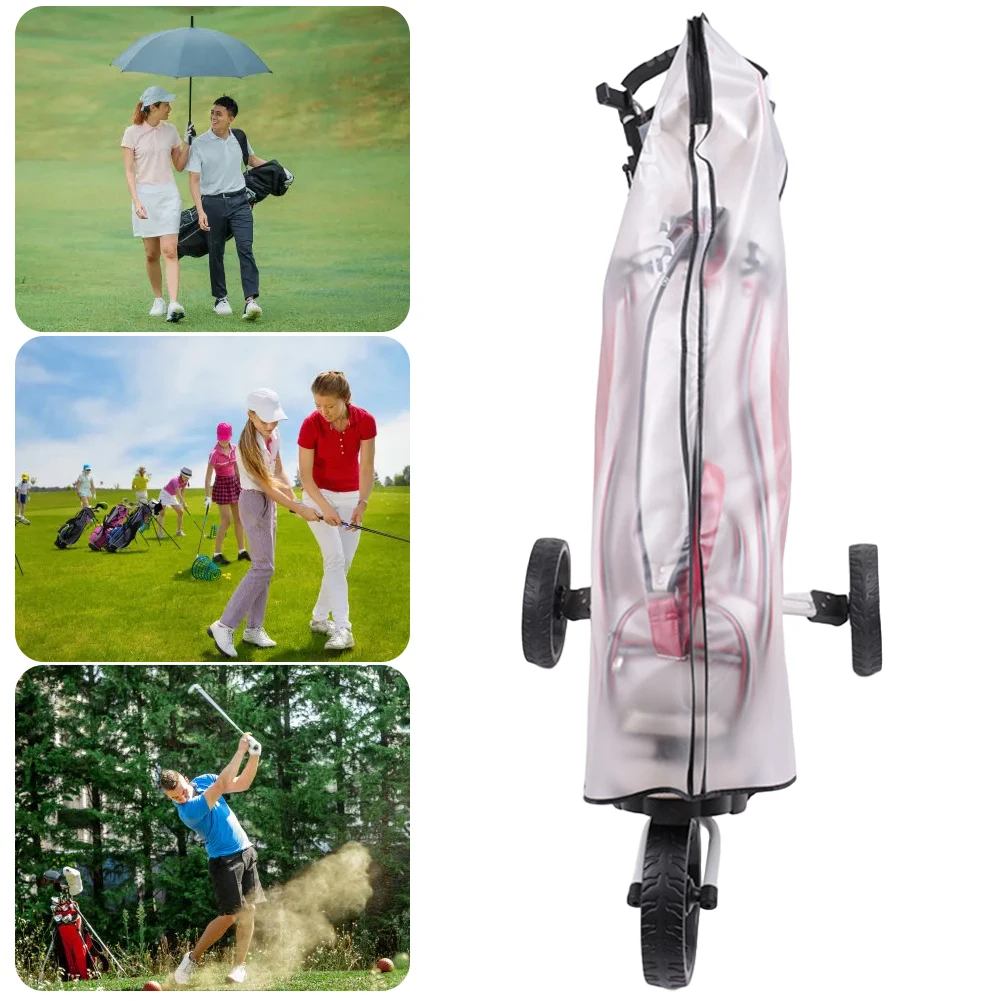 PVC Golf Bag Rain Cover Waterproof Clear Golf Cart Travel Bag Golf Rain Bag Golf Trolley Rain Bag for Golf Push Carts& Golf Club