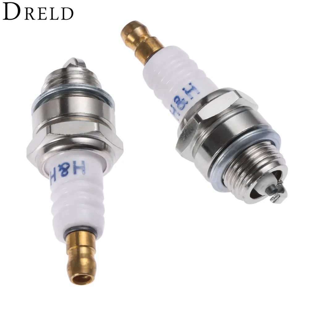 Запасные части DRELD L7T для бензопилы, кусторез, Свеча зажигания для 2-тактных стриммеров, запчасти для триммера, 2 шт.