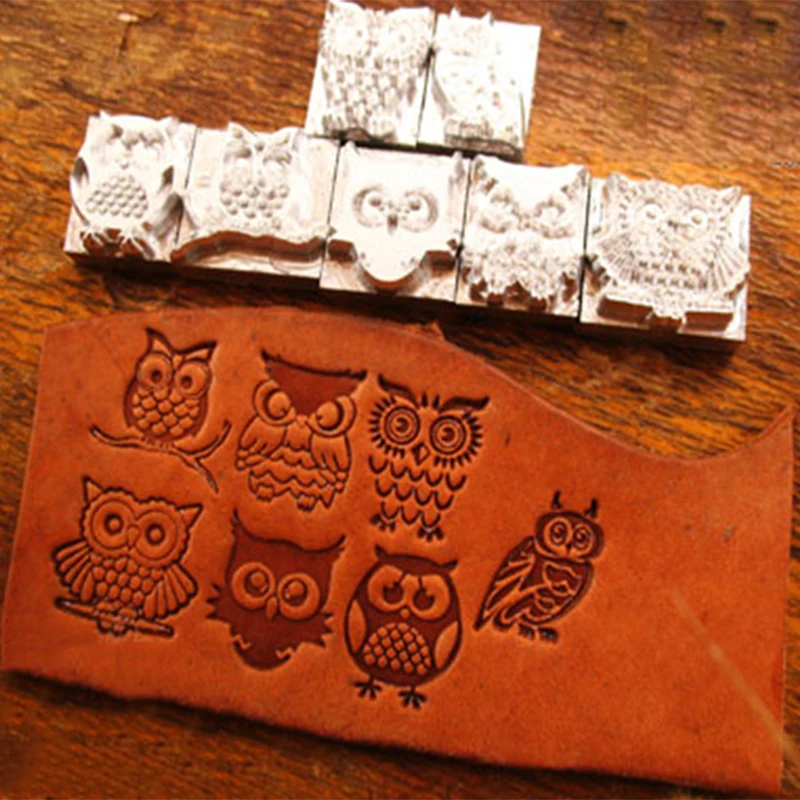 7pcs Owl pattern Hand-work unique design carving punches stamp craft leather with leather carving tools