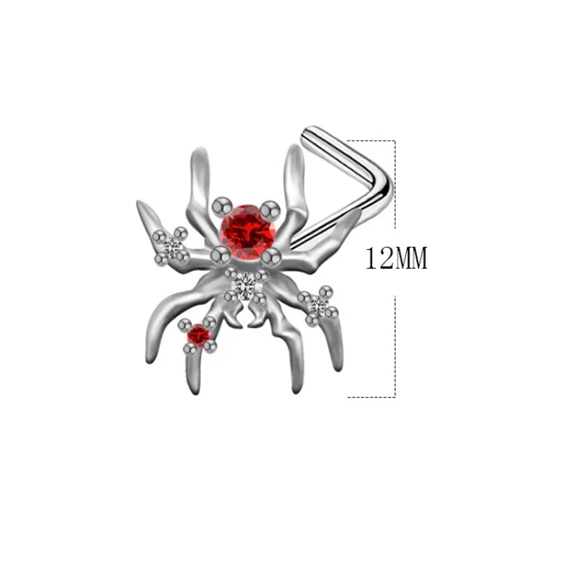 Gothic Nose Stud Surgical Stainless Steel Nose Piercing Jewelry Halloween Spider Nose Rings for Women