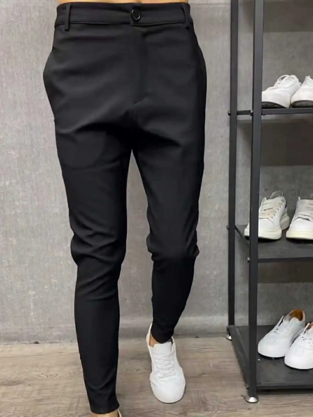 

Мужские повседневные брюки Slim Fit: эластичные, модные, однотонные, с антибактериальной пропиткой, стильные джинсы