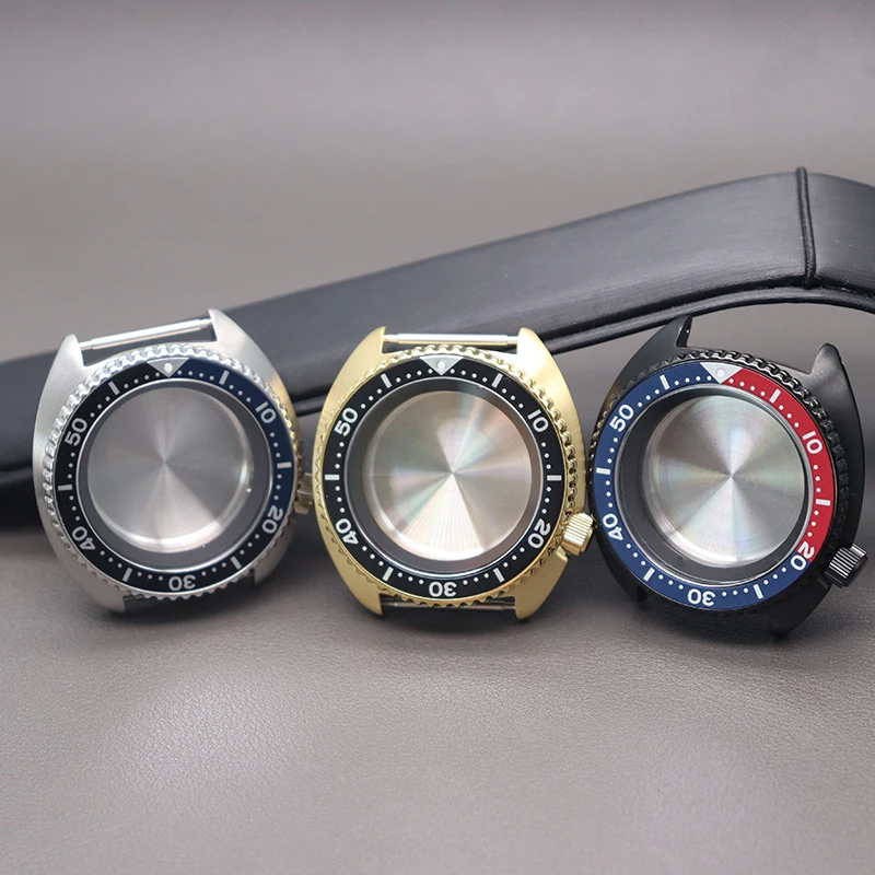 45 مللي متر الغوص SKX ساعة حافظة الياقوت والكريستال والزجاج ل السلاحف أذن البحر سايكو NH34 NH35 NH36 NH38 4R36 حركة مع حلقة الفصل