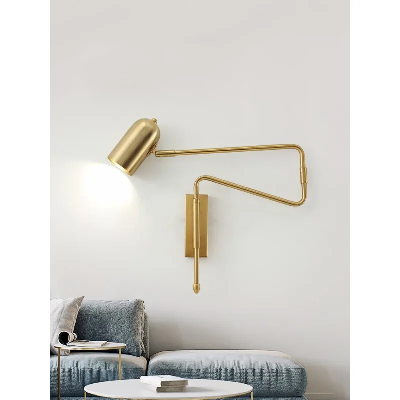 

Bedside lamp Wall lamp Bedroom Nordic rocker arm with switch Long arm Long rod Folding telescopic stretchable reading lamp