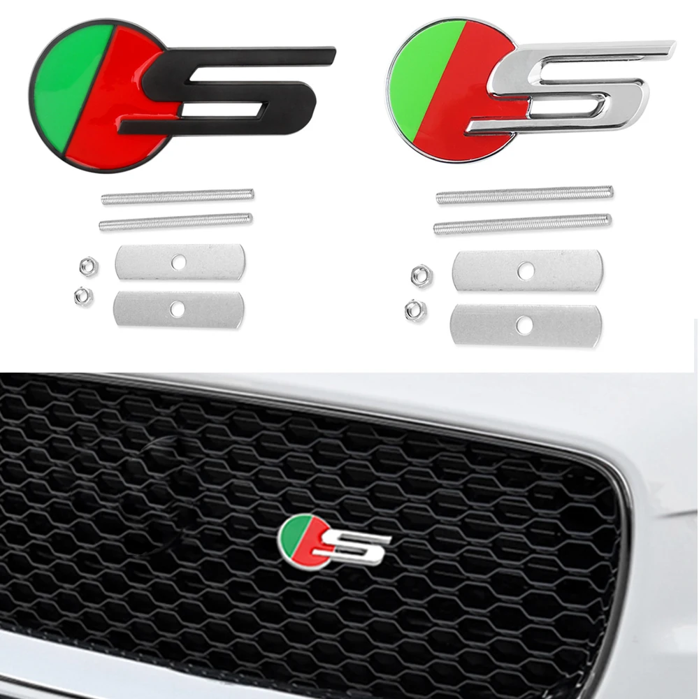 Car Radiator Front Grill Emblem Badge Decal For Jaguar X-TYPE F-TYPE S-TYPE XE XF XJ XK XJR XFR S Letter Sticker